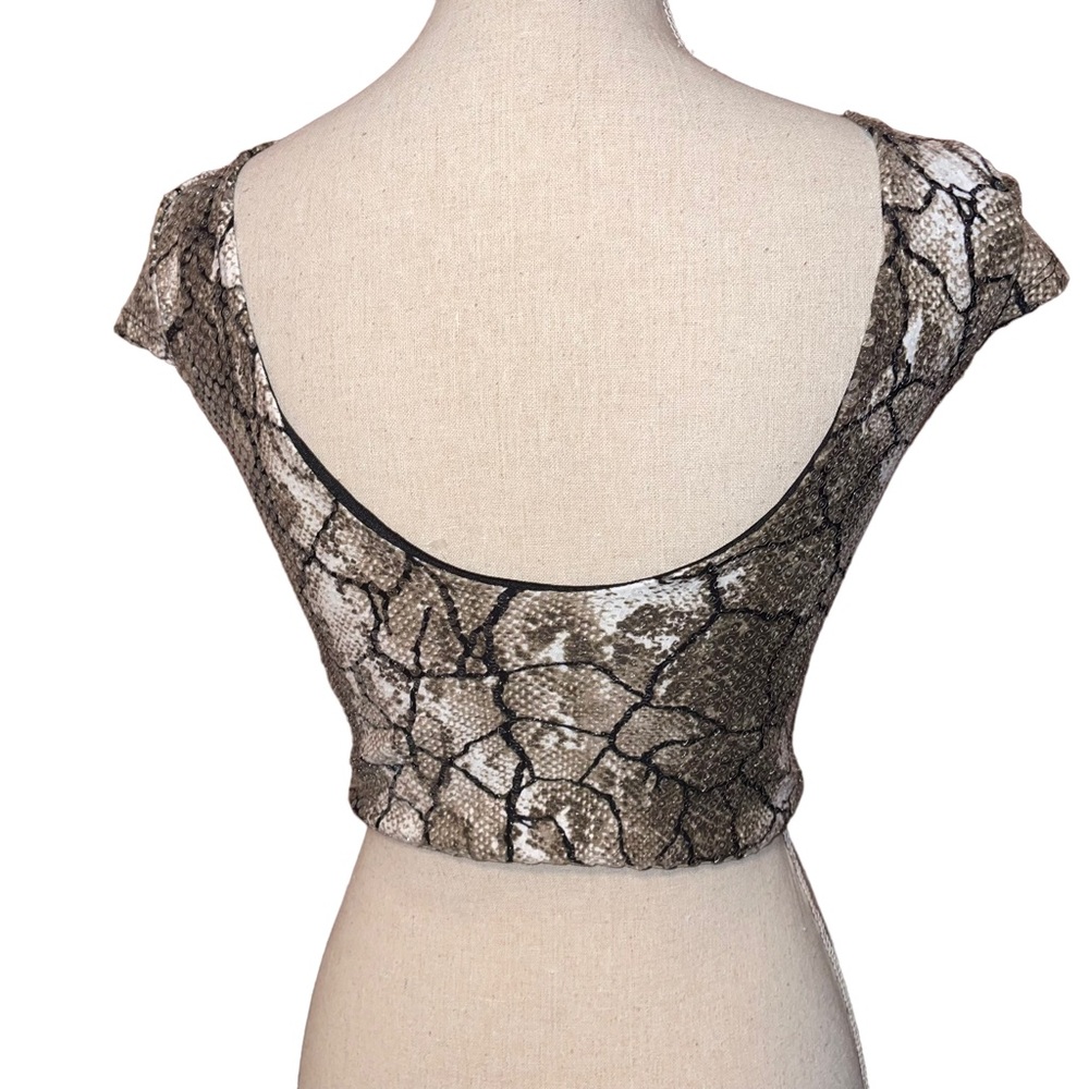 Love J Sequined Python Print Crop Top Size Small … - image 4